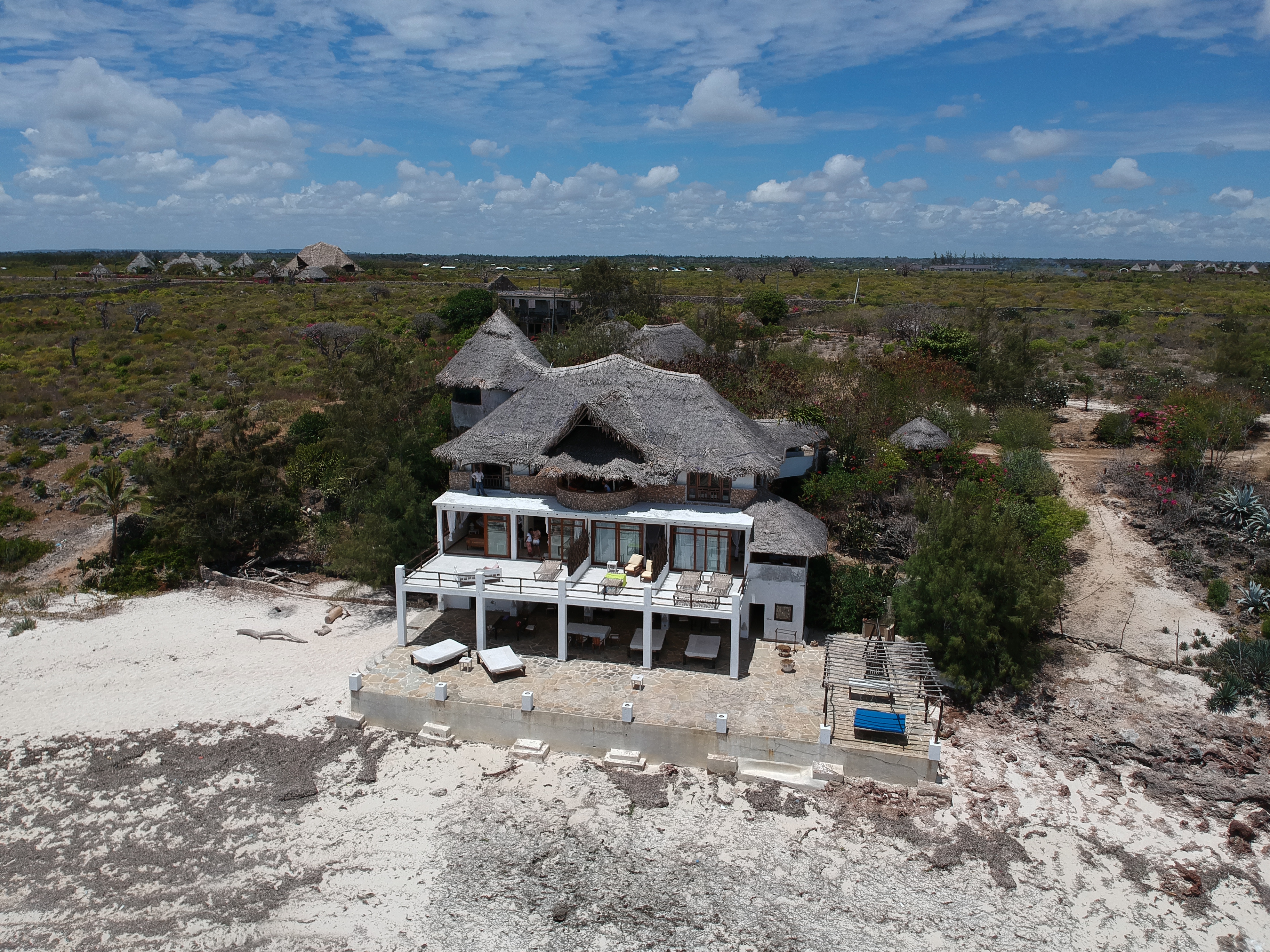 Beach House aerial view from the ocean